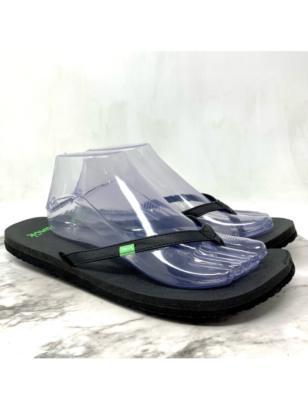 Sanuk Yoga Joy Black Flip Flop Comfort Sandals 11 Casual Minimalist Classic
